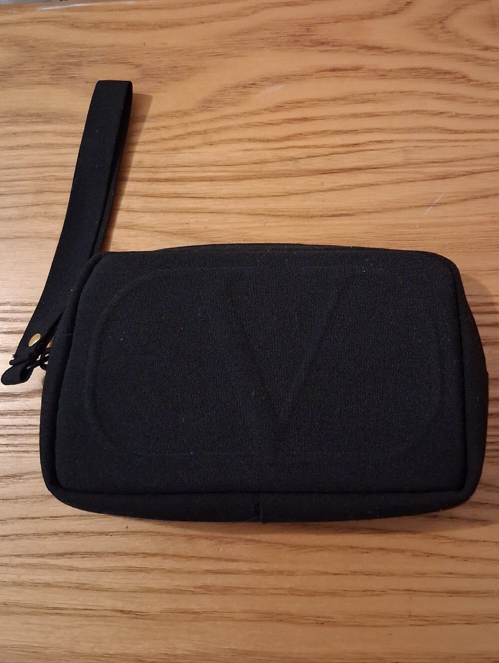 EUC Valentino Dopp Black Recycled Plastic Zip Up Casual Everyday Wristlet Pouch